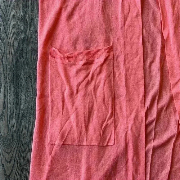 Michael Michael Kors Sweater Pink Long Sleeve Cardigan Sweater Duster Size Large - Picture 4 of 10